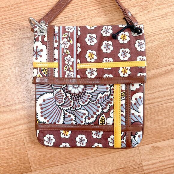 Retired Vera Bradley Purse Flipster Crossbody Bag Slate Blooms - Picture 2 of 4